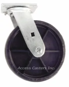 6PRMHPS 6" Swivel Caster for Rubbermaid® Dump Hoppers, Heavy Duty Plastic Wheel - Picture 1 of 1
