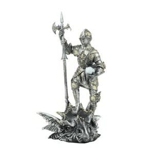 XL Ritter Figur mit Drachen Gothic Mittelalter Templer Dekoration IM106 - Bild 1 von 7