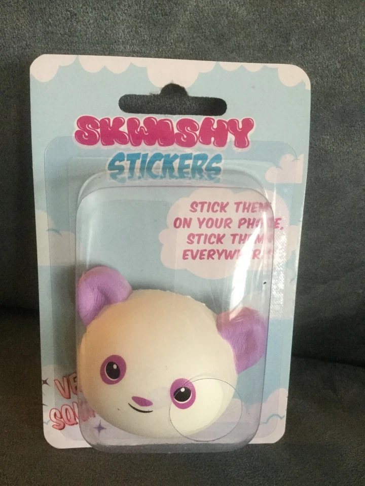 3 Skwishy Stickers Sticks to PHONES Anywhere Stress Relief