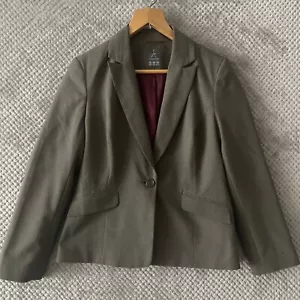 ATMOSPHERE WOMENS BLAZER SIZE 16 BROWN LONG SLEEVE BUTTON UP - Picture 1 of 10