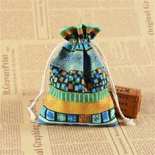 20 X Ethnic Drawstring Jewelry Pouch Small Cloth Favor Bag Party Mixed Color