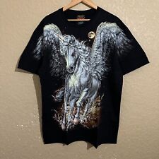 Horse Pegasus Unicorn Mystical Creature AOP T-Shirt XL Black Rock Chang HD