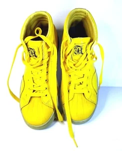 Trainer ALife Mid Pro Sneaker Everybody Yellow Leather Sneakers Size 8 Rare - Picture 1 of 12