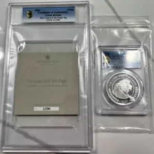 2023 1 oz .999 Silver "The Lion & The Eagle" PCGS PR70DCAM First Strike w/COA - Picture 1 of 7