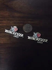 Lot Of 2 I LOVE WINCHESTER AMMO PIN BADGE PINBACK FREE SHIPPING - Picture 1 of 1