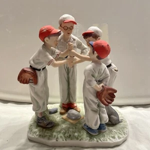 Gorham Choosing Up by Norman Rockwell Porcelain Figurine 4 Boys Playing Baseball - Picture 1 of 9
