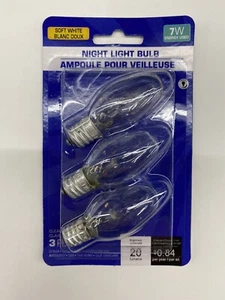 Clear Night Light Replacement Bulbs 7 Watts C7 Sunbeam 3 Lightbulbs Only - Picture 1 of 1