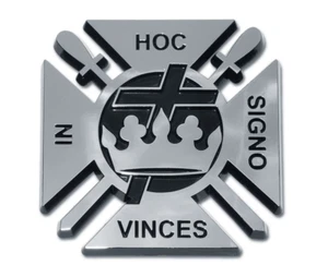 Masonic Chrome Auto Emblem (Knights Templar) - Foto 1 di 1