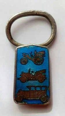 Antico portachiavi argento 800 18g collezione auto moto d'epoca stock  - Immagine 1 di 4