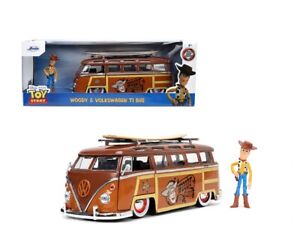 1/24 Jada Disney Pixar Toy Story Volkswagen T1 Bus & Woody Figure Diecast 33176