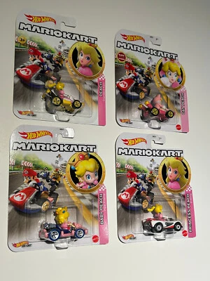 Lot of 4: Hot Wheels Mario Kart BABY Peach CAT peach PEACH & PRINCESS peach SET - Image 1 of 3