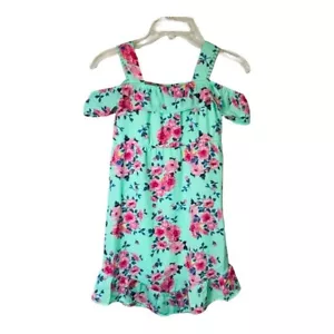 Vestido Wonder Nation Estampado Floral Hombro Descubierto Volantes Niñas Talla Mediana - Imagen 1 de 7