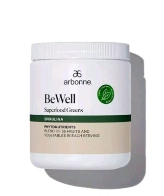 Greens Spirulina Powder Arbonne BeWell Superfood 221g 30 servings RRP £52