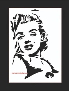 Wandschablone Maler T-shirt Schablone W-104 Monroe ~ UMR Design - Picture 1 of 1