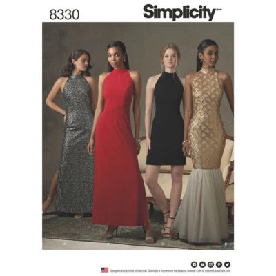SIMPLICITY 8330 MISS SPECIAL OCCASION DRESSES Sewing Pattern Sizes 4-12 & 12-20 - Image 1 of 4