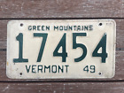 1949 Vermont License Plate 17454