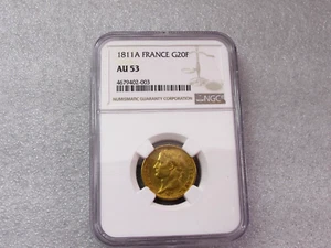 1811-A France Napoleon Gold 20 Francs AU53 NGC Paris mint KM695.1  Fr-511. - Picture 1 of 7