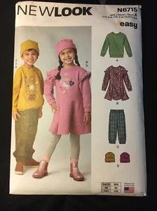 Nuevo Look Pattern 6715 Niños 3-8 Top, Vestido, Pantalones, Sombrero - Imagen 1 de 2