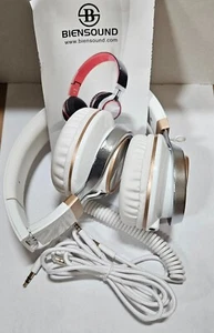 x19 LOT-BienSound HW50 Corded Stereo Headphones-Foldable-Pink/white- - Picture 1 of 3