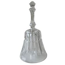 Clear Lead Crystal Dinner Bell Vertical Cuts Crystal Handle 6"