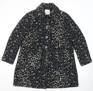 Mango WomensAnimal Pea Coat Size L Leopard - Picture 1 of 10