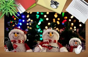 3D Transparent Schneemann I48 Weihnachten Rutschfeste Schreibtischmatte Tastatur Pad An - Bild 1 von 7