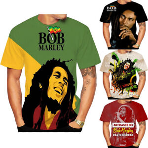 Casual Women Men T-Shirt 3D Print Short Sleeve Tee Tops Reggae Music Bob Marley