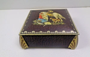 Vintage 1930 William Crawford & Sons Morland Casket Biscuit Tin 7 x 7 x 2 1/2 - Picture 1 of 7