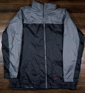 VTG Y2K Nike Gray/Black Fleece Lined Convertible Parka Jacket Men's SZ XXL EUC - Picture 1 of 4