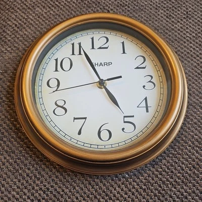 RELOJ DE PARED AFILADO "Bronce Cepillado" 9.25"W x 9.25"H x 1.57"D Decoración del Hogar Cualquier Habitación Foto 1 de 4