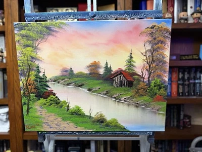 Original Oil Painting 18x24 “Backwater View” Landscape (Bob Ross Style) - Image 1 of 4