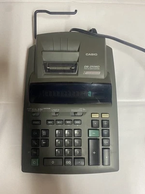 Casio DR-250HD Electronic 2 Color Receipt Printer Calculator Dark Gray - Image 1 of 4