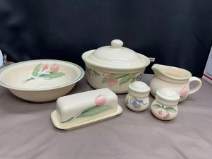 Pfaltzgraff "GARDEN PARTY" USA ~ 8 Piece Serving Set: S&P, Gravy, Bowls, Butter - Picture 1 of 14