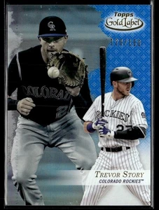 2017 Topps Gold Label Blue Trevor Story 120/150 Colorado Rockies #3 - Picture 1 of 2