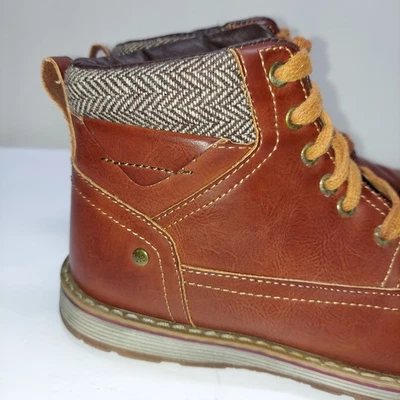 Botas de tornozelo masculinas XRAY Herringbone colarinho marrom acastanhado com cadarço tamanho 7 XRW325 - Imagem 1 de 4