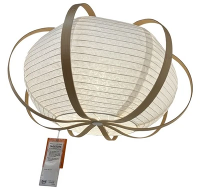 New IKEA TAGGTOFS Pendant Lamp Shade White/Bamboo 67 cm (26 ") 005.667.34 - Image 1 of 4