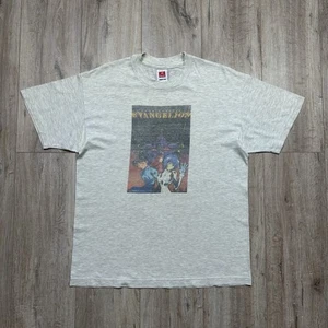 RARE Neon Genesis Evangelion Vintage 90s-00s Hanes Anime Tshirt Gray Mens Size L - Bild 1 von 15
