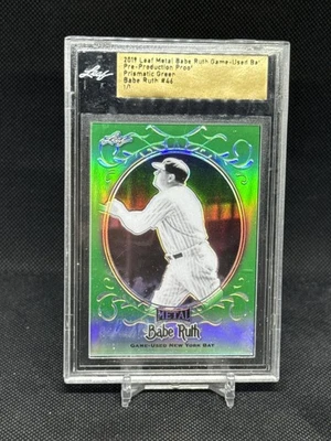 Babe Ruth 2019 Leaf Metal Pre Production Proof 1/1 Green Prismatic #46 - Image 1 of 2