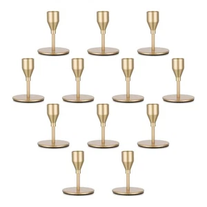 Gold Taper Candle Holders for Candlestick: Christmas Candles Holder Bulk Tabl... - Picture 1 of 7