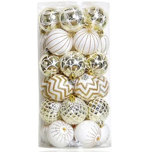 30PCS Shatterproof Plastic Christmas Ornament Balls for Tree Decoration - Picture 1 of 7