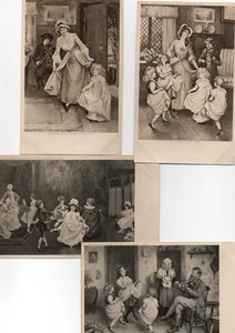 4 ALTE KUNSTPOSTKARTEN: FAMILIENSZENEN - Bild 1 von 1