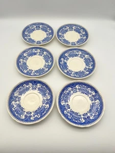 💙 Villeroy & Boch Burgenland blau 6x Unterteller Ø 14,5cm Vintage Geschirr ☕ - Bild 1 von 2