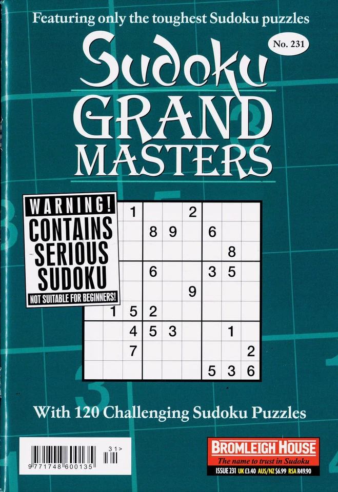 SUDOKU GRANDMASTER MAGAZINE NO 231 - Image 1 of 1