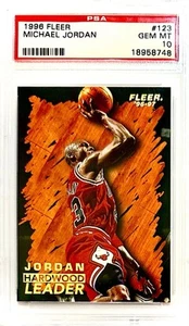 1996 Michael Jordan Fleer Hardwood Leader PSA 10 POP 199 Gold Foil Pristine #123 - Picture 1 of 5