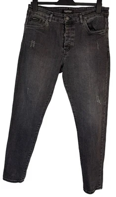 Pantalones de mezclilla Fear of God FOG Essentials para hombre talla 36x30 carbón desgastado con botones Foto 1 de 4