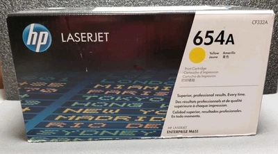 Nuevo cartucho de impresión de tóner HP LaserJet 654A sellado amarillo CF332A - OEM genuino Foto 1 de 4