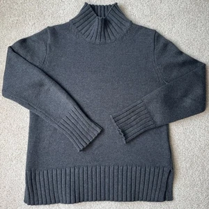 J. Crew Women’s Cotton Turtleneck Sweater Charcoal Grey Size XS Preppy Casual - Picture 1 of 7