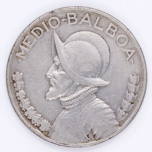 1930 1/2 Balboa Panama .3616 ASW KM#12.1 - Picture 1 of 2