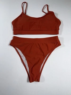 Traje de baño para mujer bikini cintura alta verano playa 2 piezas talla mediana Foto 1 de 4