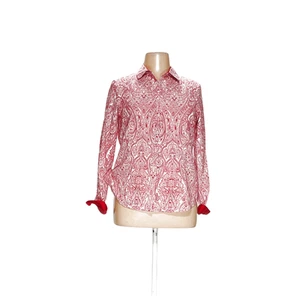 Top para mujer Talbots rojo gráfico abotonado (talla 16 Plus) - Imagen 1 de 4